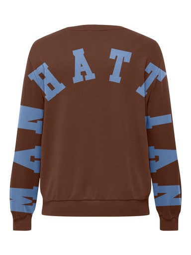 Only Carmakoma sweater Carnomi Bitter Chocolate/Manhattan, detailfoto
