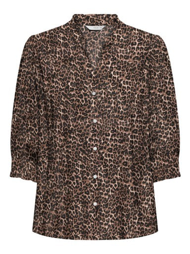 Only Carmakoma blouse Carraya, Silver Mink dierenprint, detailfoto