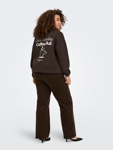 Only Carmakoma sweater Coffee Bean/Coffee club cafe, detailfoto
