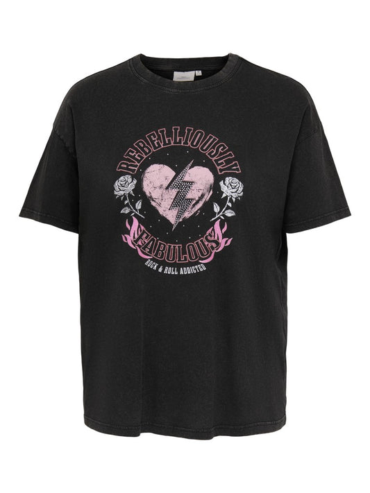 Only Carmakoma T-shirt Black/Rose