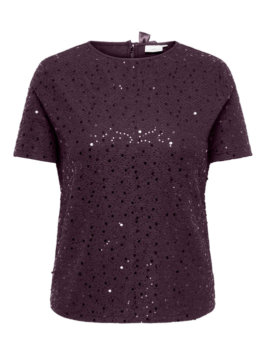 Only Carmakoma pailletten top plum perfect