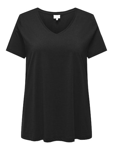 Only Carmakoma T-shirt met V-hals 15322776 Carbonnie Black