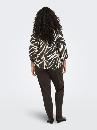 Only Carmakoma broek met elastische tailleband in de kleur Delicioso