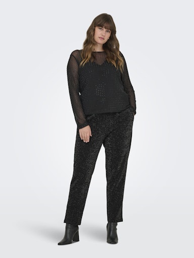 Only Carmakoma broek met glitter 15361756 CARPOPTRASH-ALYA Zwart