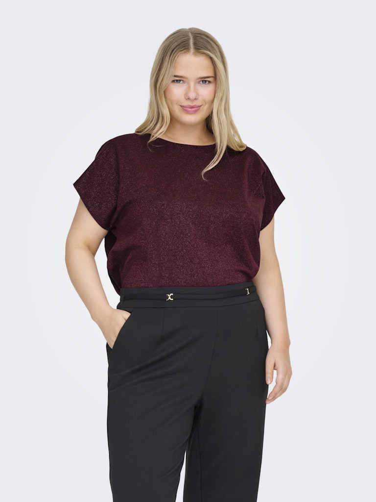 Only Carmakoma glitter shirt 15361742 carmoster Chocolate