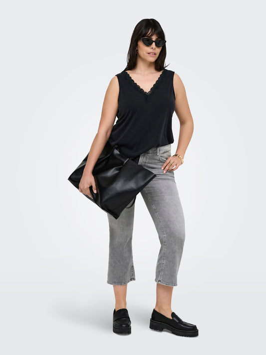 Only Carmakoma jeans cropped 15313801 CARWILLY Grey