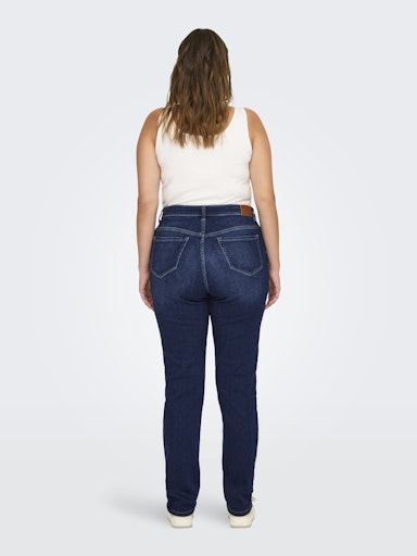 Only Carmakoma jeans met rechte pijp 15321075 32" CARSUI  Dark blue denim