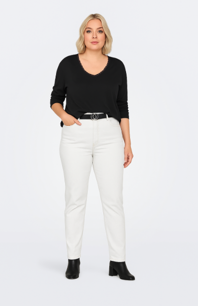 Only Carmakoma jeans met rechte pijp 15348744  CARSUI Wit