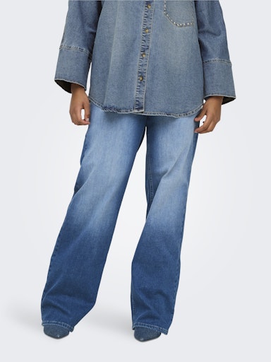 Only Carmakoma jeans wide fit "30 15337299  CARWILLY "30 med.blue denim