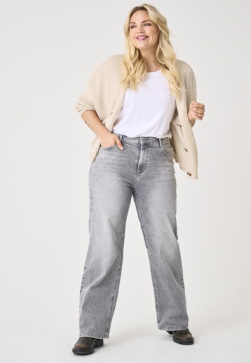 Only Carmakoma wide leg jeans grijs