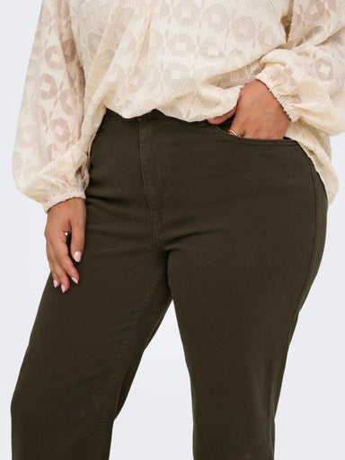 Only Carmakoma jeans Dark Brown Denim, detailfoto
