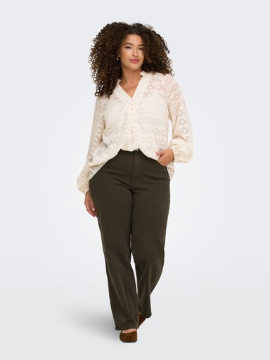 Only Carmakoma jeans Dark Brown Denim, detailfoto