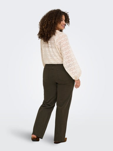 Only Carmakoma jeans Dark Brown Denim, detailfoto