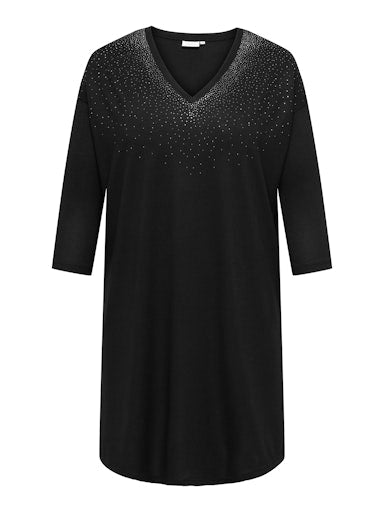Only Carmakoma jurk met V-hals zwart