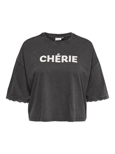 Only Carmakoma boxy t-shirt zwart