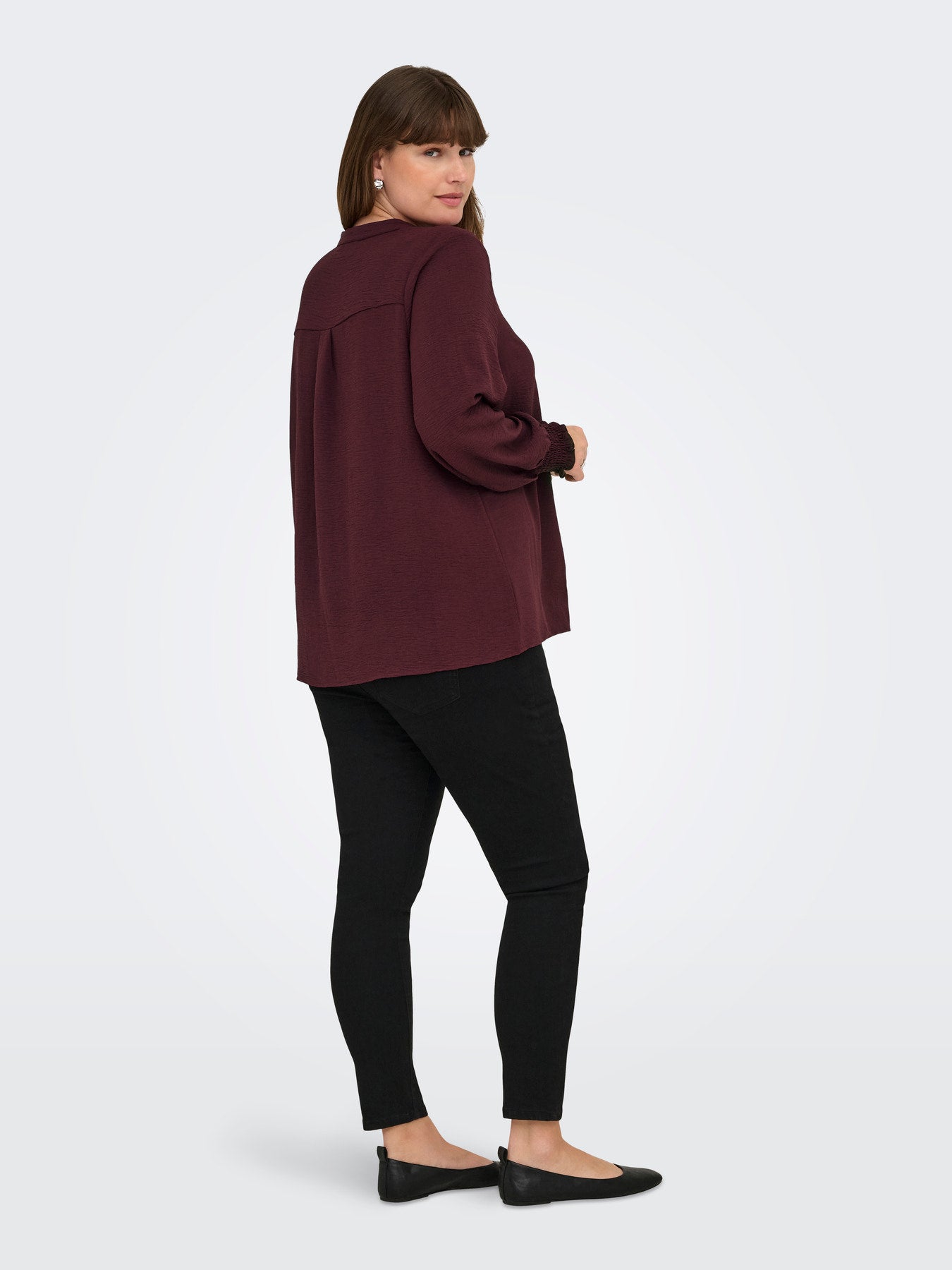 Only Carmakoma shirt met lange mouwen in tawny (roodbruin)