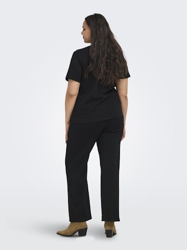 Only Carmakoma T-shirt Carkita Zwart, zijaanzicht