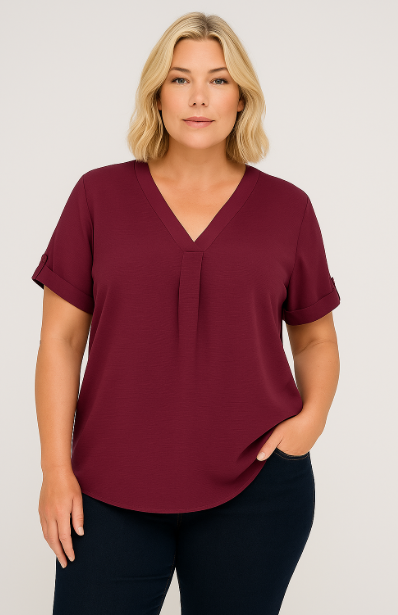 Only Carmakoma shirt v-hals 15355726 CARMETTA Mauve