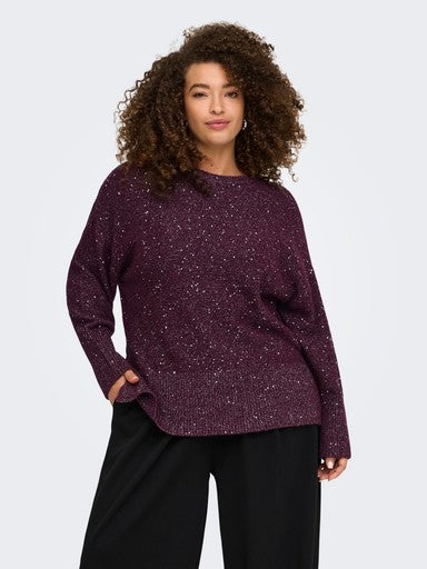 Only Carmakoma trui Decadent Chocolate/Sequins