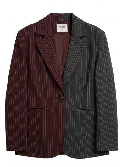 Phebe blazer Valeria bordeaux/grijs, tweekleurig