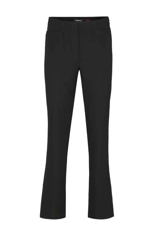 Robell broek met rechte pijp en rondom elastiek 51408 5689 Jacklyn 90 Zwart