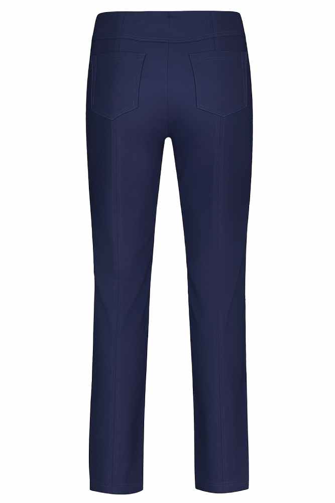 Robell broek met rechte pijp en rondom elastiek 51559 54025 Bella 69 Navy