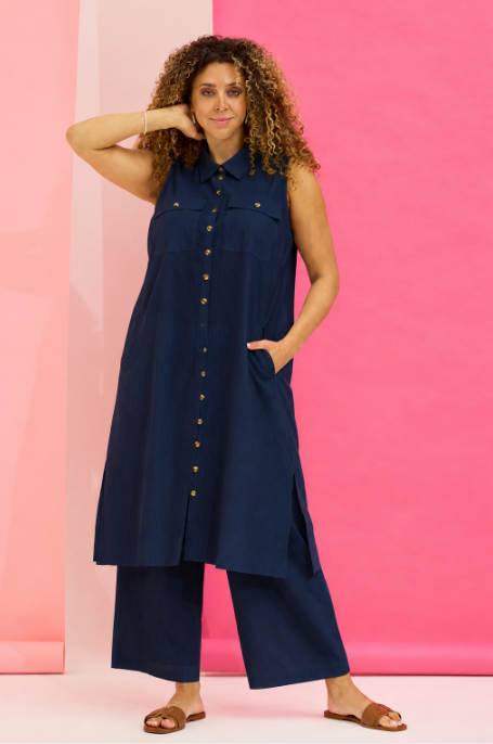 Zhenzi broek krijtstreep 201388 Jeana Navy