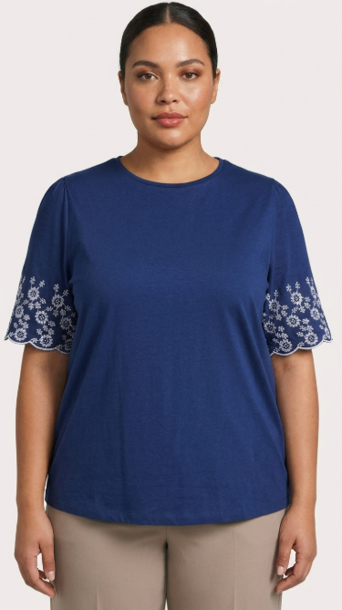 Only Carmakoma shirt met kant detail 15375747 CARDREAM navy