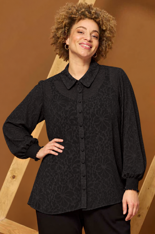 Zhenzi shirt lange mouwen 201599 Zwart