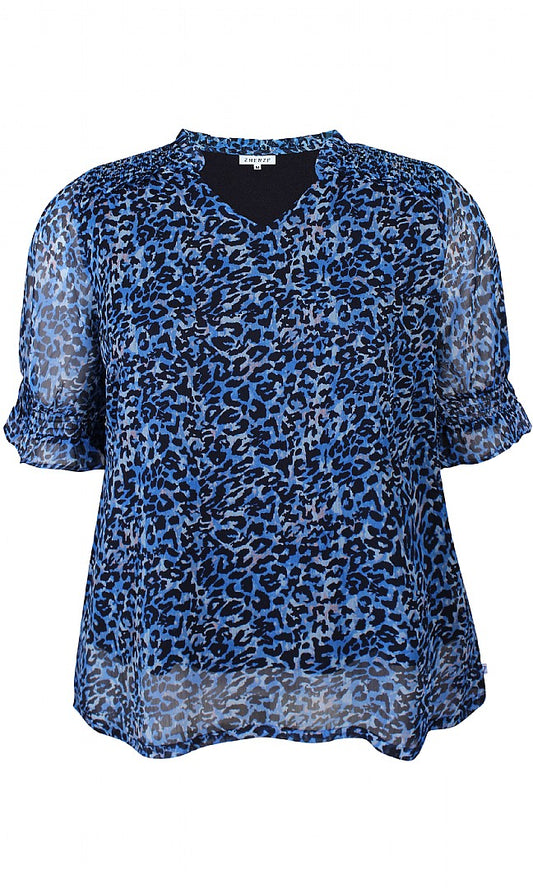 Shirt print  200215 5144 Blauw