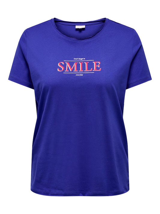 Shirt print "don't forget to smile" 15292315 Bluing