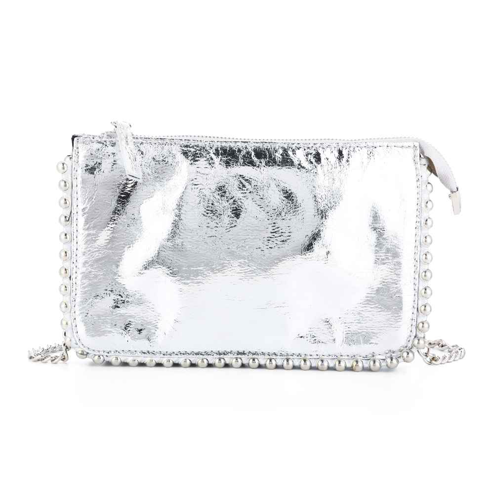 Sunset glimmende tas met studs bg9000 zilver
