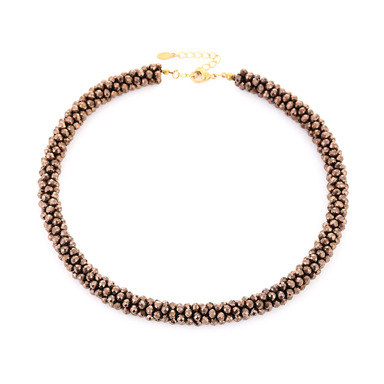 Sunset korte ketting bruin