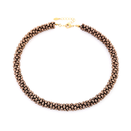 Sunset korte ketting bruin