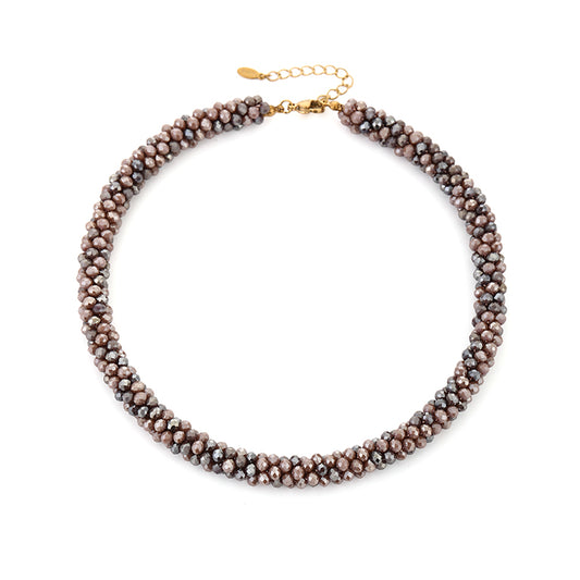 Sunset korte ketting taupe