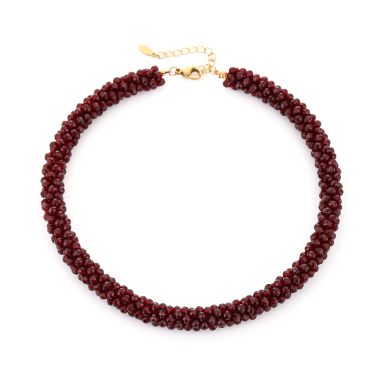 Sunset korte ketting bordeaux