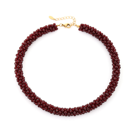 Sunset korte ketting bordeaux