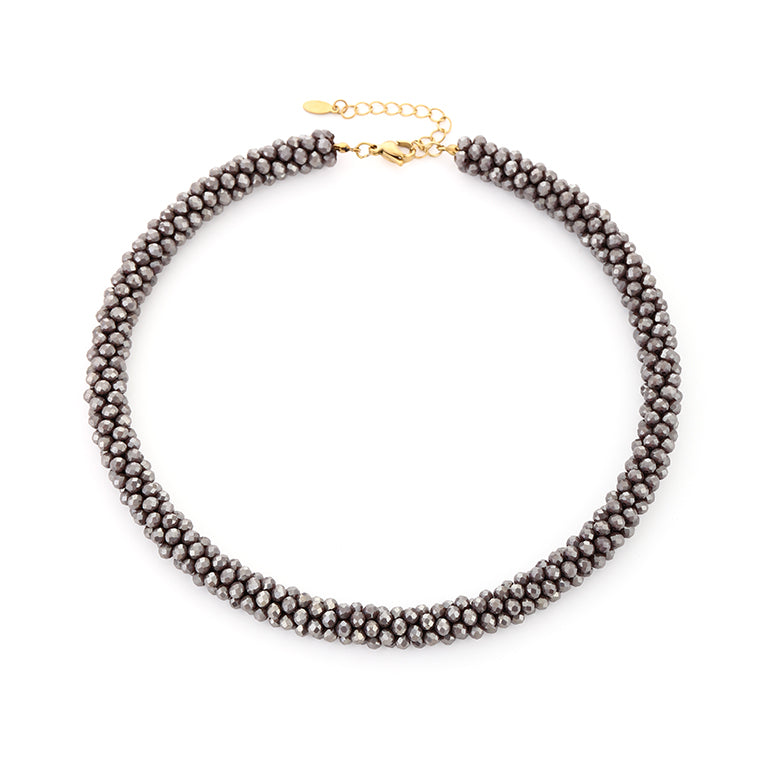 Sunset korte ketting grijs