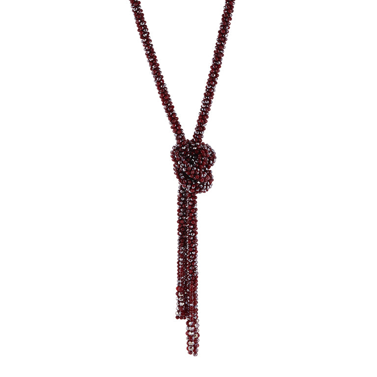 Sunset lange ketting rood