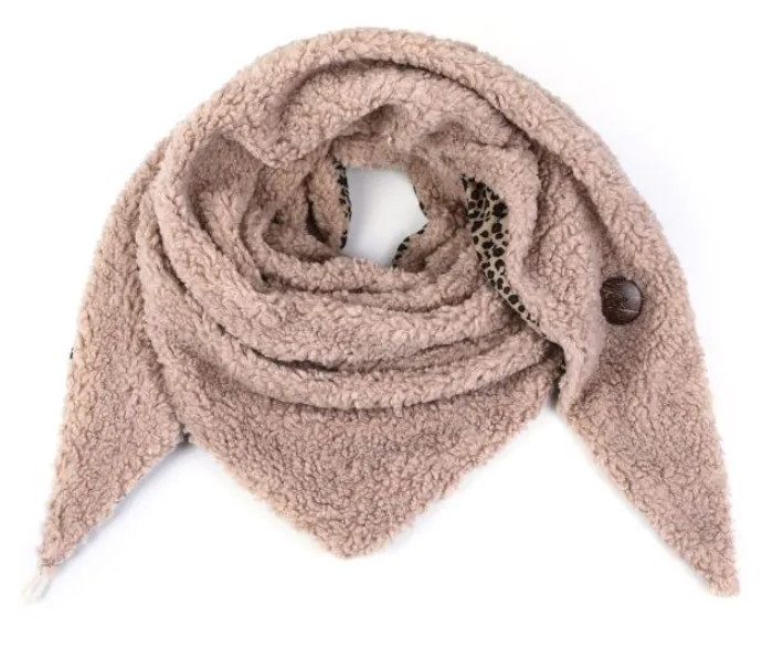 Sunset sjaal driehoek met gesp SH70272  Khaki