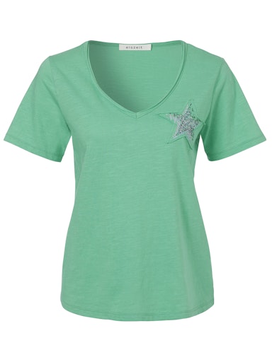 T-shirt met V-hals 2571713 Jade