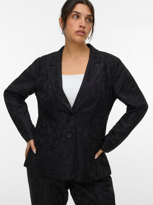 Vero Moda Curve blazer met kant effect 10337234 Zwart