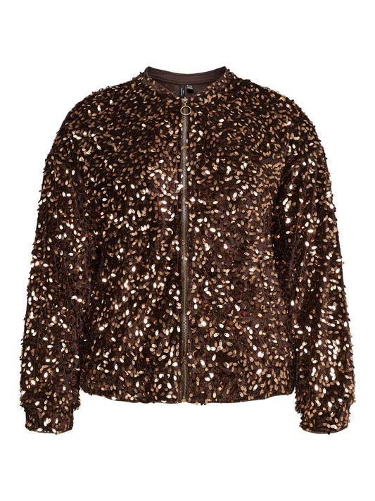 Vero Moda Curve bomberjack chocolate torte/copper
