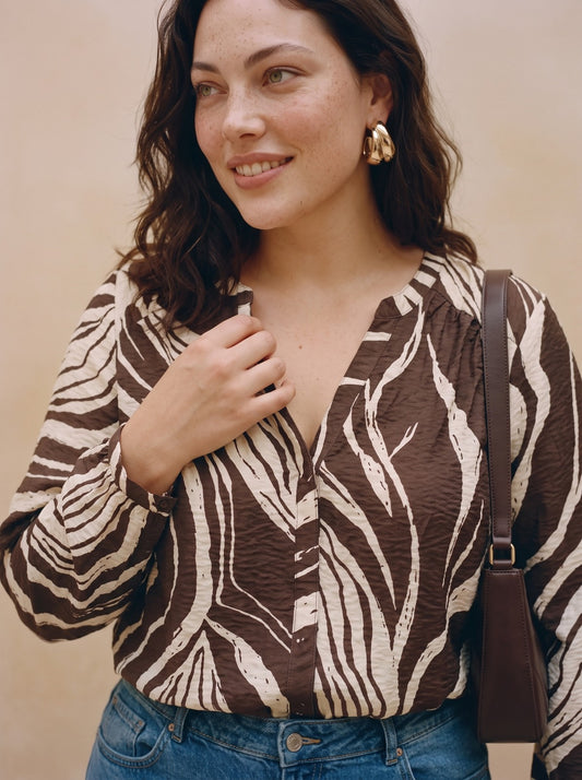 Vero Moda Curve blouse zebraprint Chocolate Torte