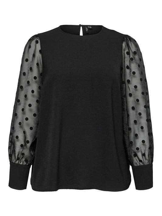 Vero Moda Curve blouse met lange mouw 10337811 Zwart