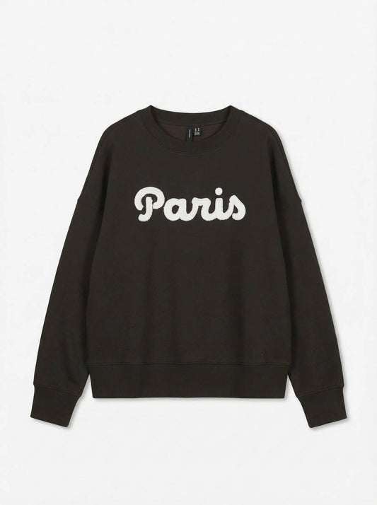 Vero Moda Curve sweater Chocolate Torte, Paris-print