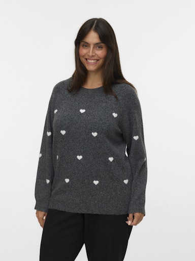 Vero Moda Curve trui 10338045 VMCDOFFY Grey