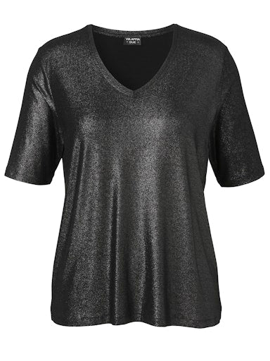 Via Appia T-shirt v-hals 2515451 Zwart
