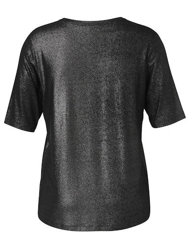 Via Appia T-shirt v-hals 2515451 Zwart