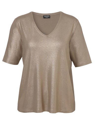 Via Appia T-shirt v-hals 2515451 zand